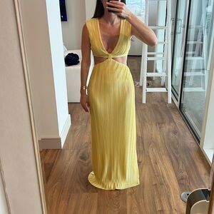 Yellow cutout maxi gown